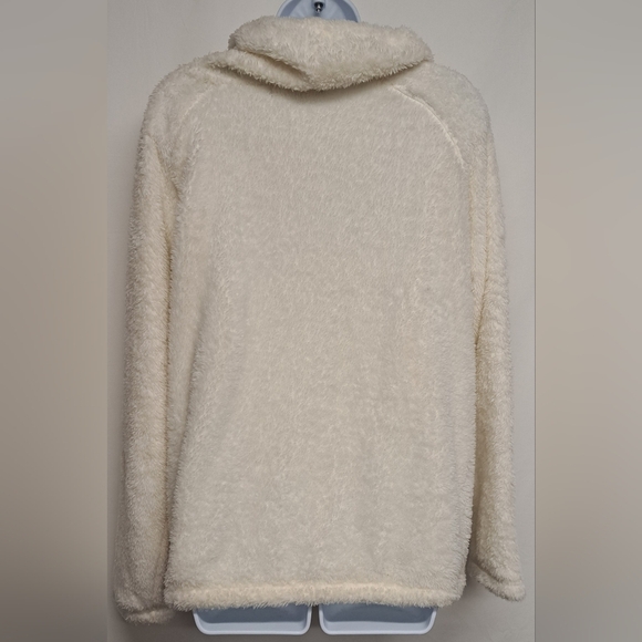 Roma Concept By Rosee L Ivory Fuzzy Cowlneck Sweater Elastic Waist Long Sleeve - Picture 3 of 6